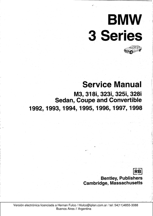 Product picture BMW M3,318i,323i,325i328i 1992-1998 WORKSHOP MANUAL